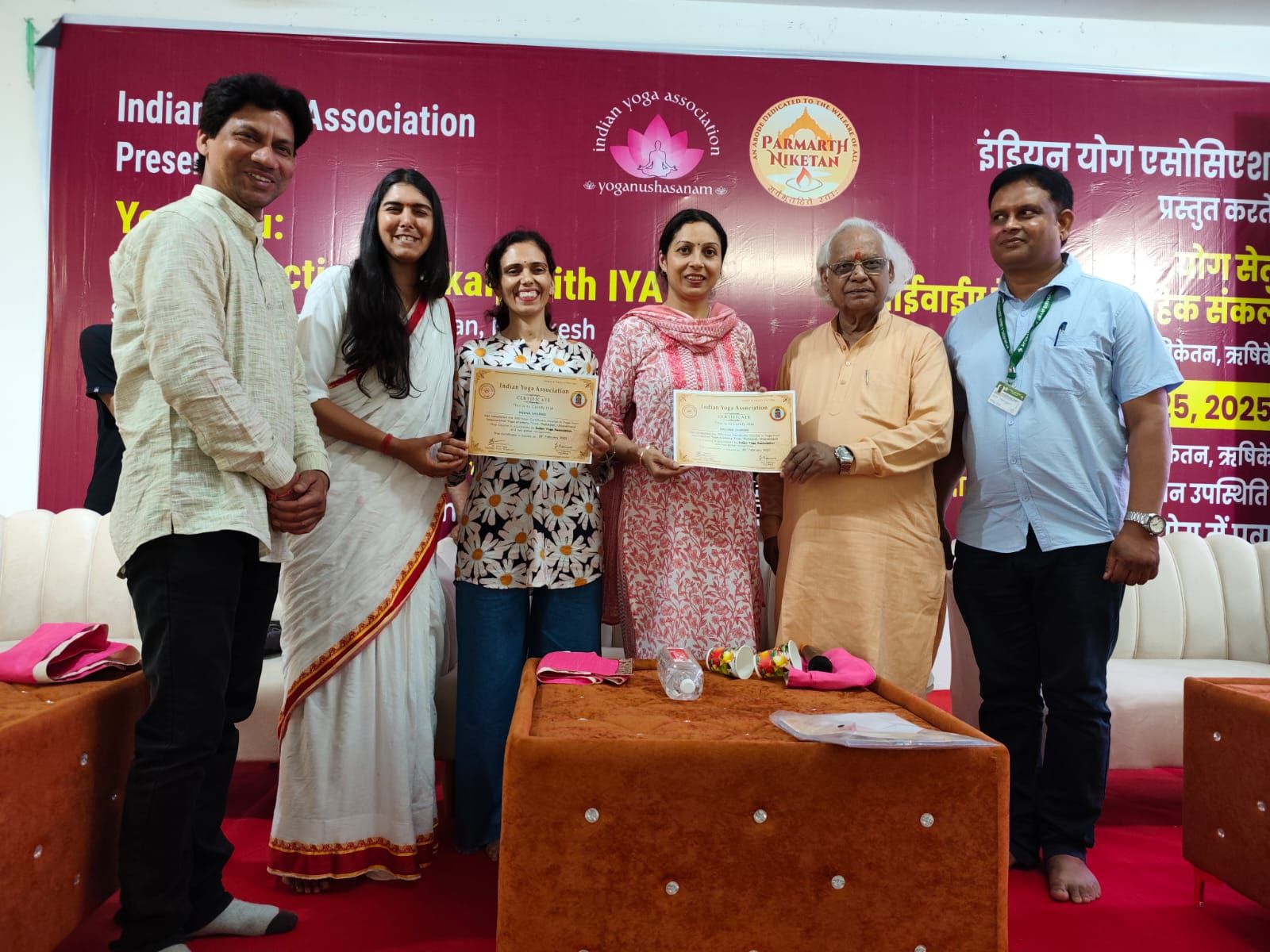 Receiving a certificate of recognition