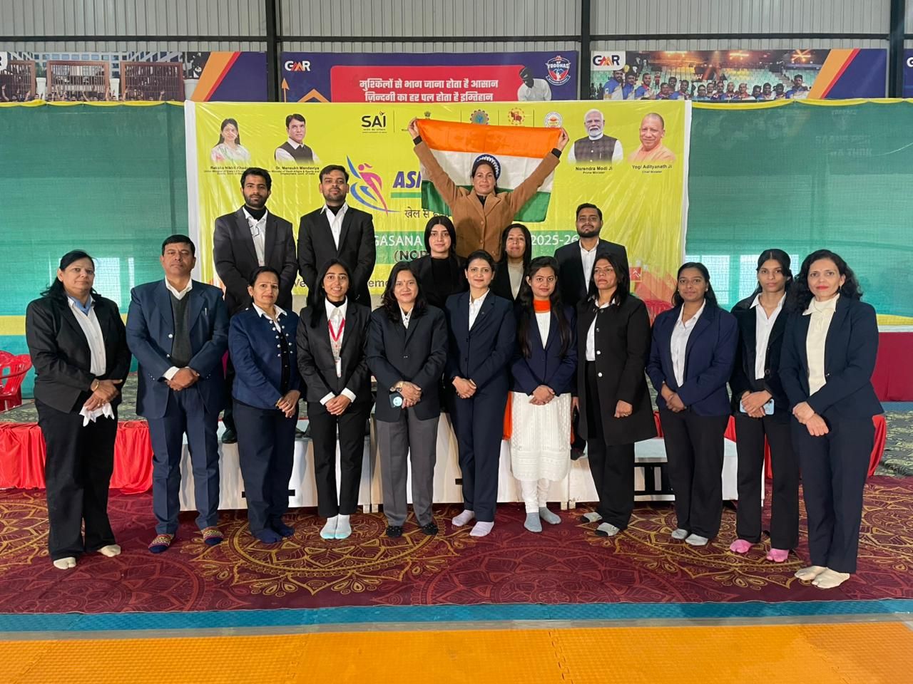 The officiating team, national yogasana championship